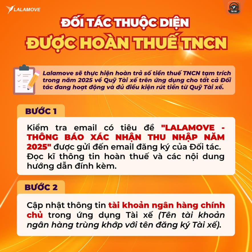 Đối tác được hoàn thuế thu nhập cá nhân 2025