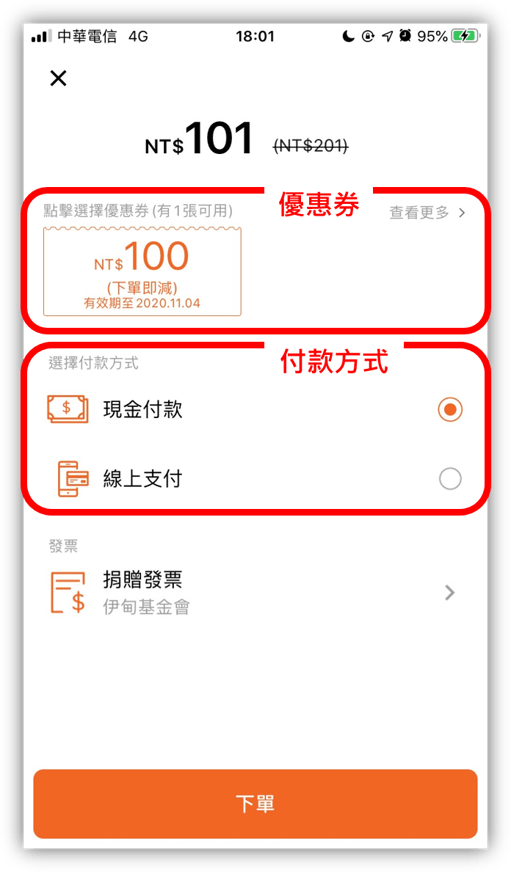 優惠券+付款方式