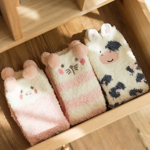珊瑚絨可愛加厚襪 8款 #28756 -2