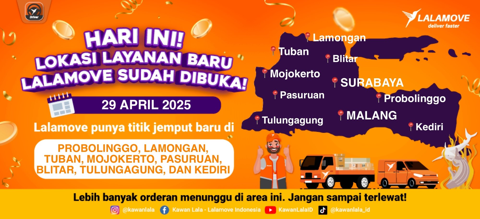 Area Layanan Lalamove Surabaya & Malang
