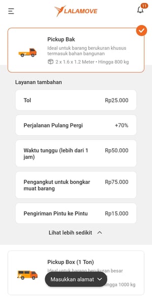 layanan tambahan lalamove