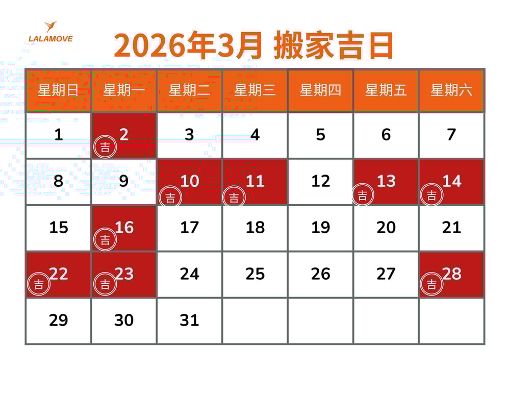 2026搬家吉日_3月