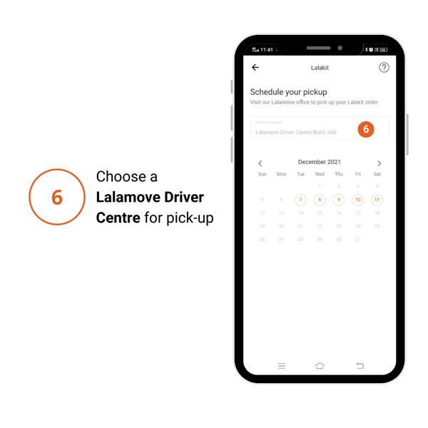 choose lalamove driver centre to schedule for a lalabag