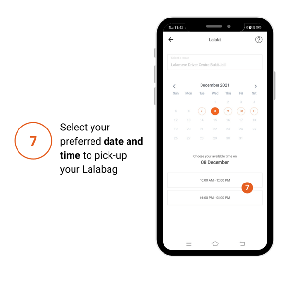 choose date to schedule for a lalabag