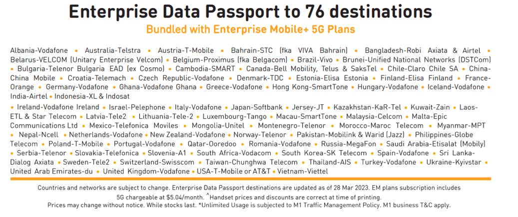 76 destinations