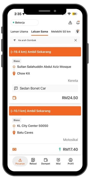Aplikasi Lalamove Driver Laluan Sama 4
