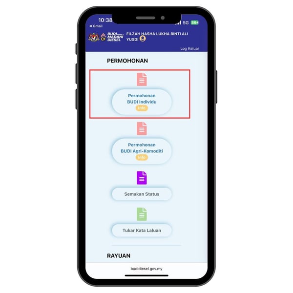 Cara Nak Daftar BUDI Diesel Individu (5)