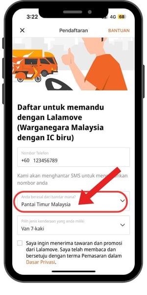 Cara Nak Daftar Rakan Pemandu Lalamove Di Pantai Timur-1