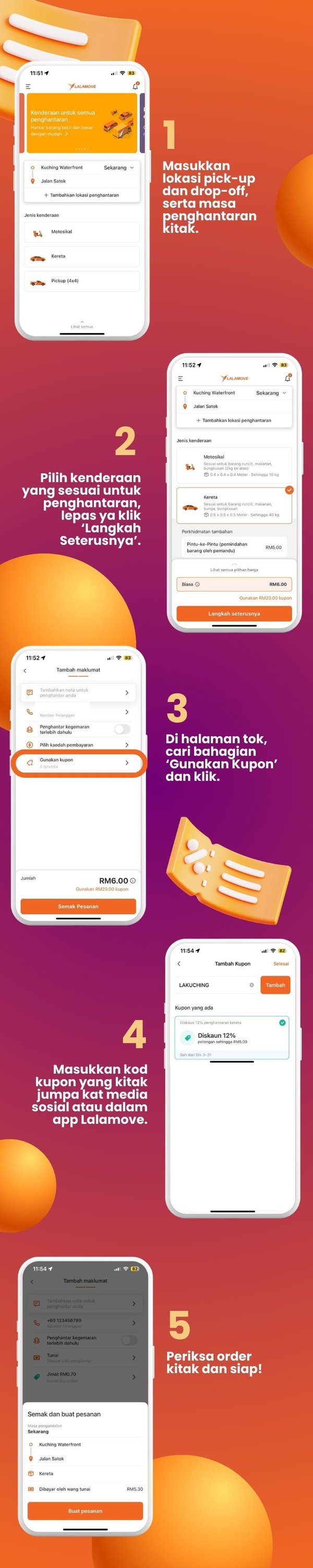 Cara-cara nak guna kupon Lalamove - KCH