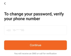 Change password in Lalamove app