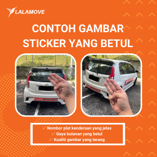Contoh gambar stiker Lalamove yang betul