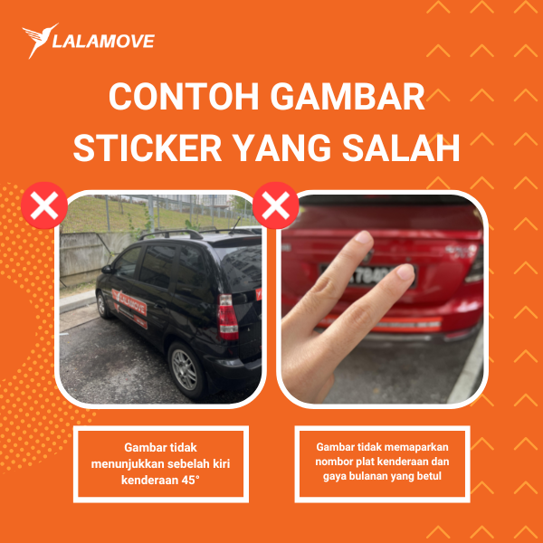 Contoh gambar stiker Lalamove yang salah