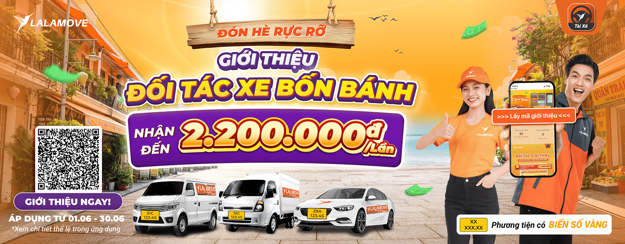Giới thiệu Đối tác Lalamove xe bốn bánh, nhận thưởng đến 2.200.000đ/lượt