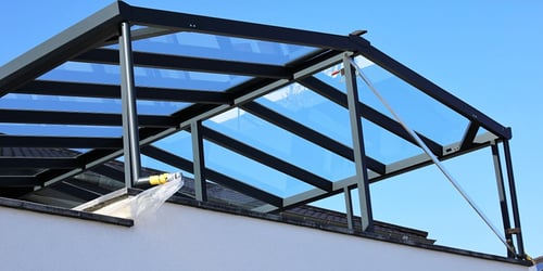Desain Kanopi Balkon Lantai 2 Bahan Kaca