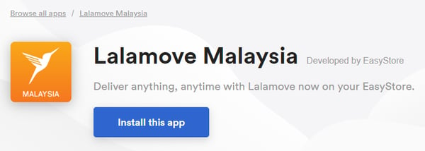 First step to integrate Lalamove with EasyStore