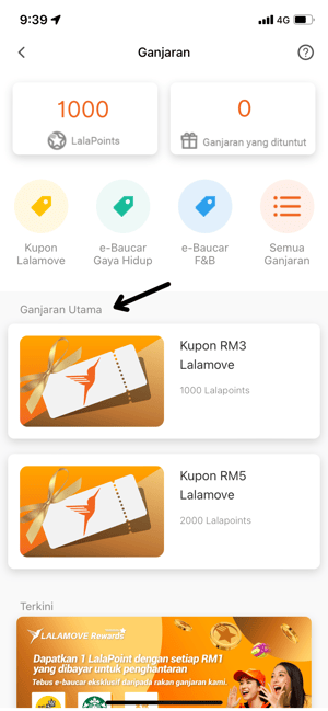 Ganjaran Lalamove - ganjaran saya