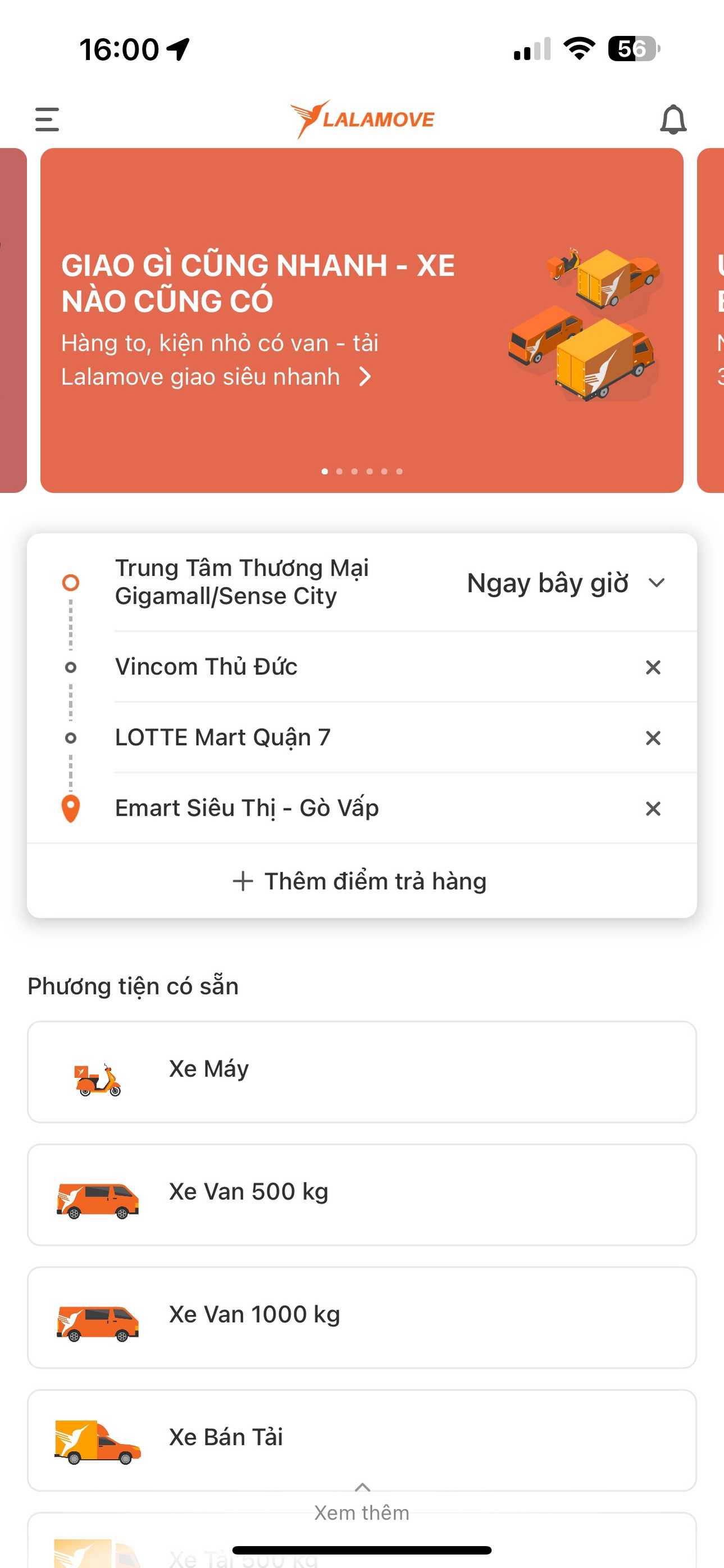 Đặt đơn giao hàng