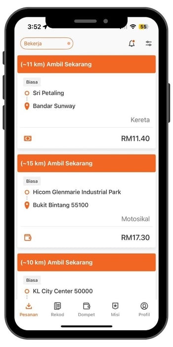 Halaman job Lalamove