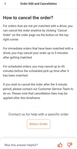 How to cancel the order