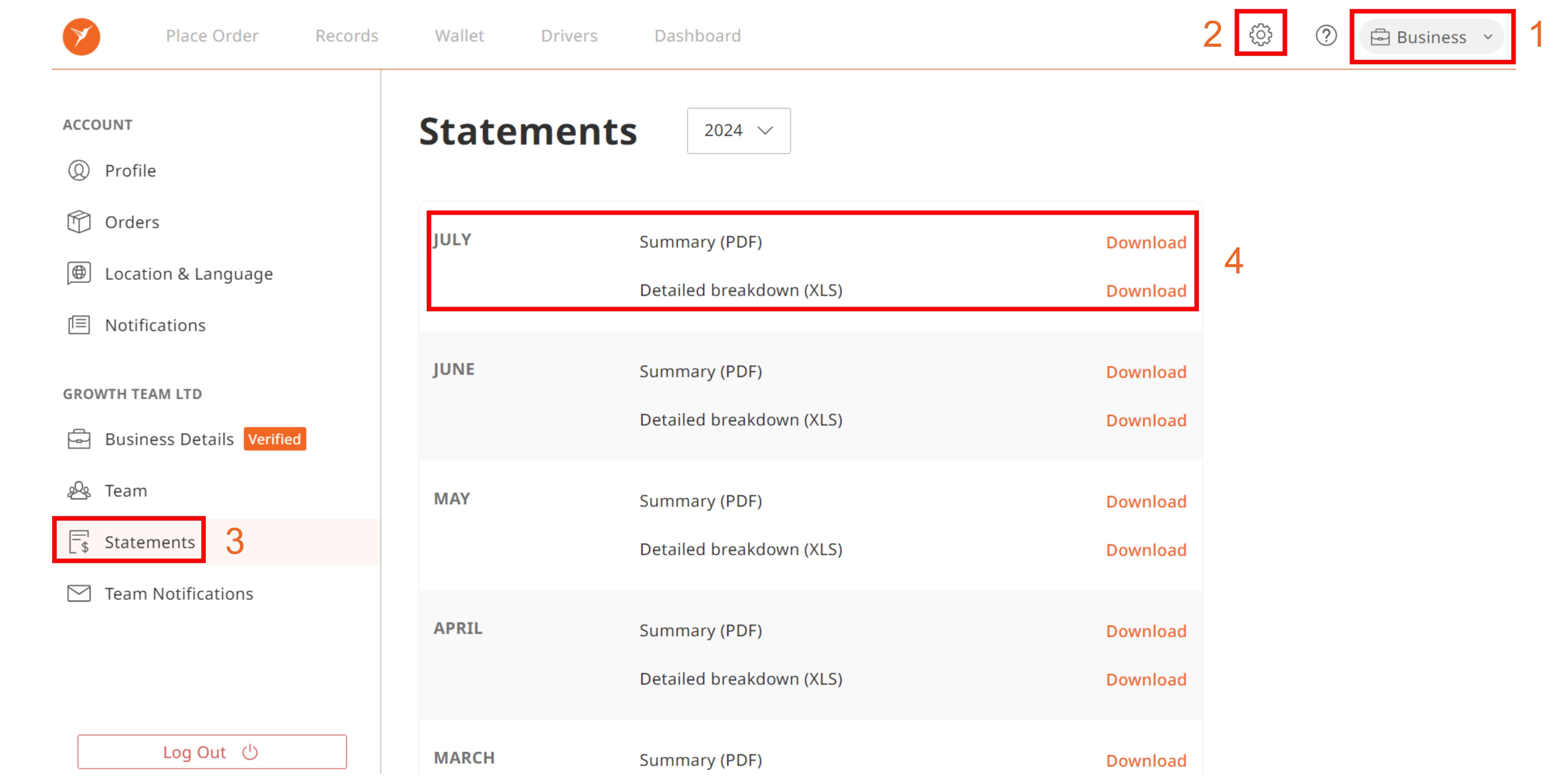 How to download a Corporate Statement 