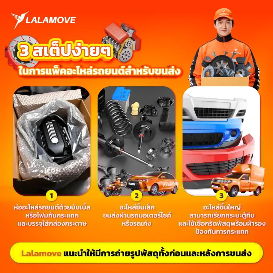 how to pack a car part