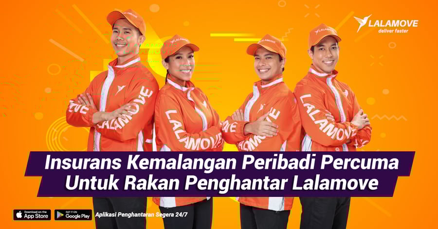 Insurans kemalangan diri percuma untuk rakan penghantar Lalamove Insurans kemalangan diri percuma untuk rakan penghantar Lalamove