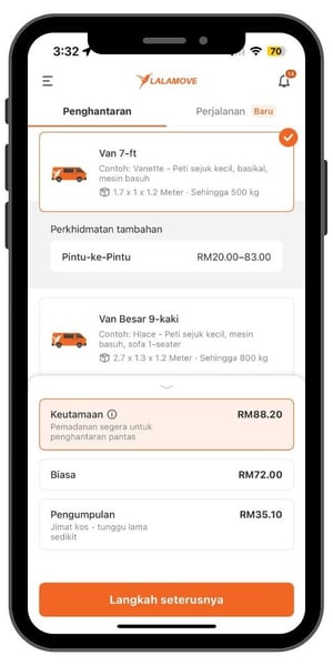 Jenis Penghantaran Lalamove - Keutamaan