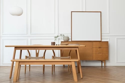 MEJA makan keluarga furniture kayu lemari laci