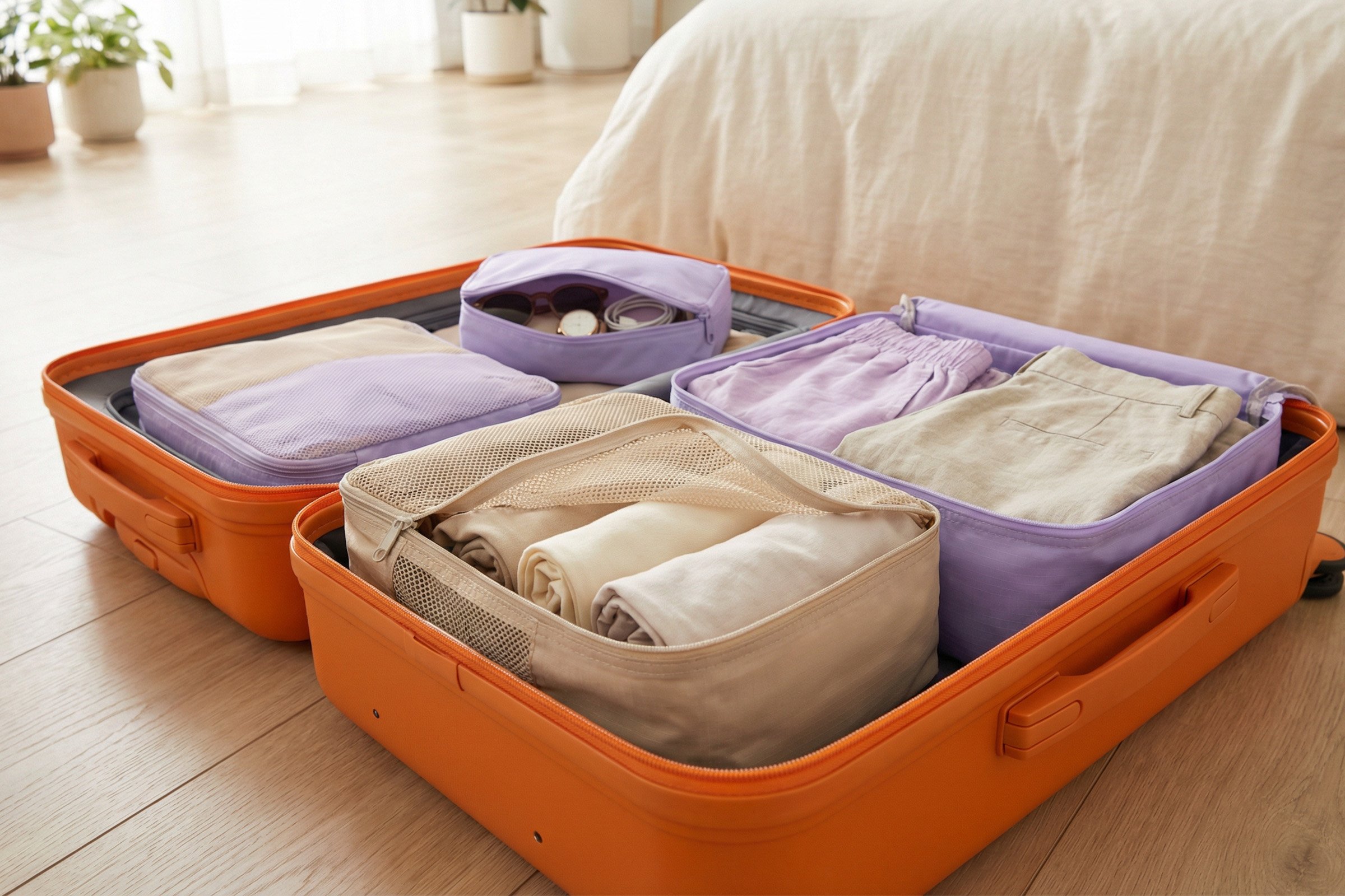 roll clothes luggage packing 