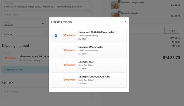 Sixth step to integrate Lalamove with EasyStore