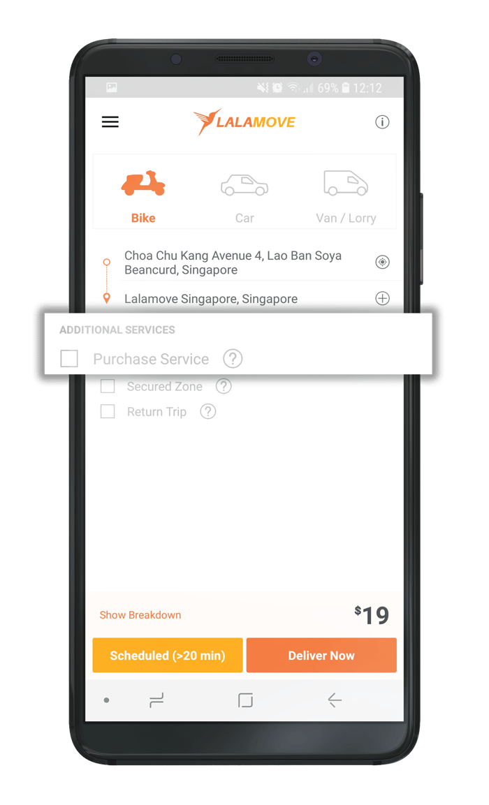 Purchase Service Local Courier Services Lalamove Singapore