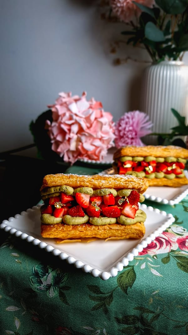 Strawberry Houjicha Strudel