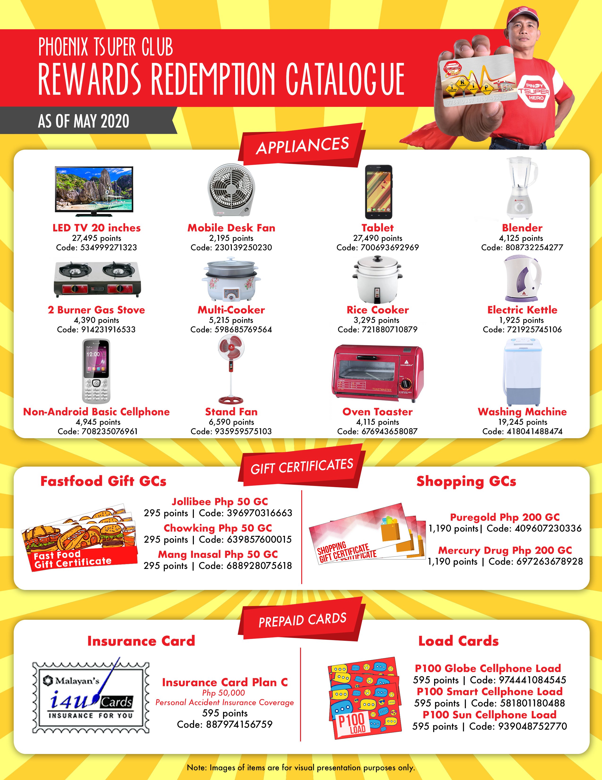 UPDATED PTC Rewards CatalogFRONTR 100120
