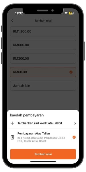 User - Cara Tambah Nilai Dompet Lalamove (3)