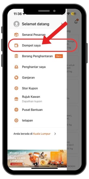User - Cara Tambah Nilai Dompet Lalamove