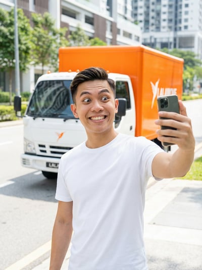 a young man recording in vertical