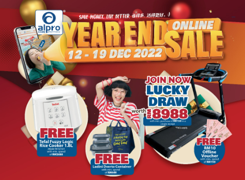 alpro pharmacy lucky draw offering various prizes including gintel fitness treadmill