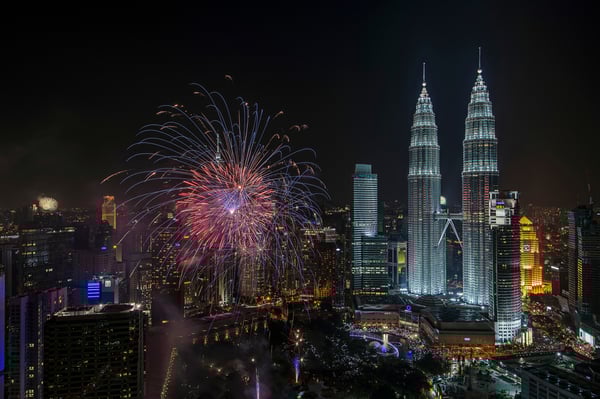 fireworks at KLCC Park
