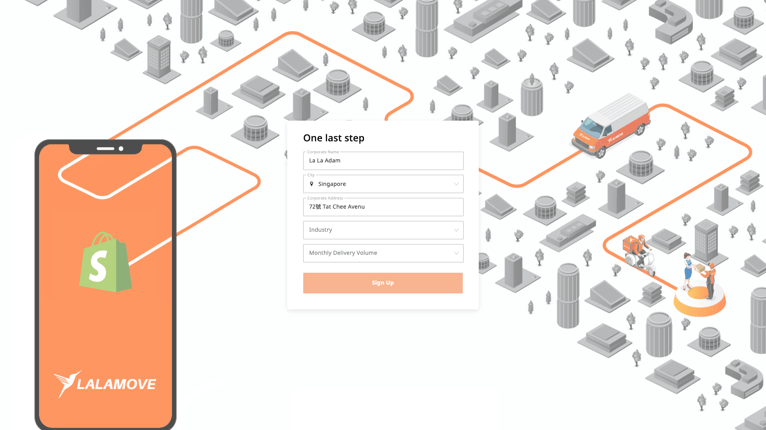 inicio de sesión lalamove envios en shopify