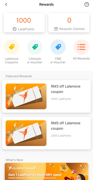 lalamove rewards homepage