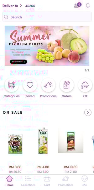 laman utama aplikasi Bites Shop