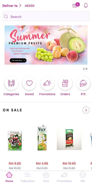 laman utama aplikasi Bites Shop