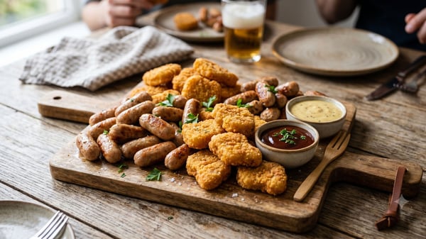 mini sausages and nuggets