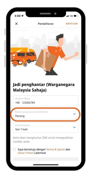 pilih penang bila anda ingin mendaftar sebagai rakan pemandu di perak