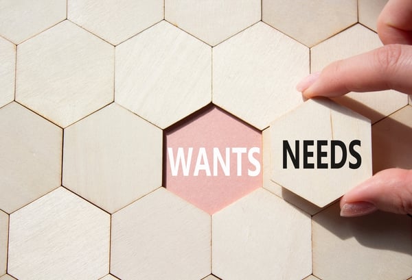 prioritise needs over wants