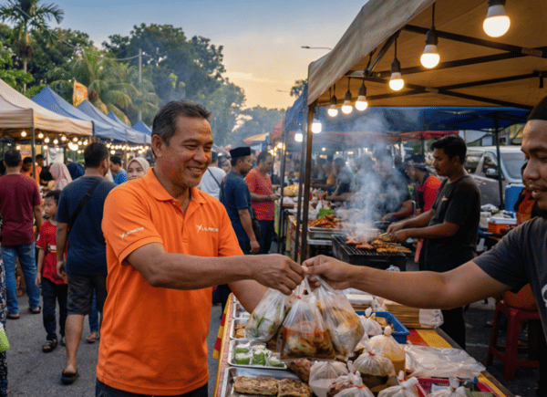rakan pemandu lalamove di bazar ramadan