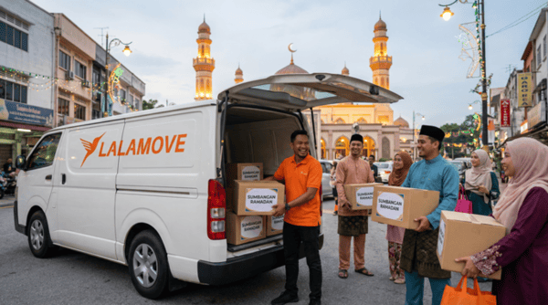 rakan pemandu lalamove hantar sumbangan Ramadan