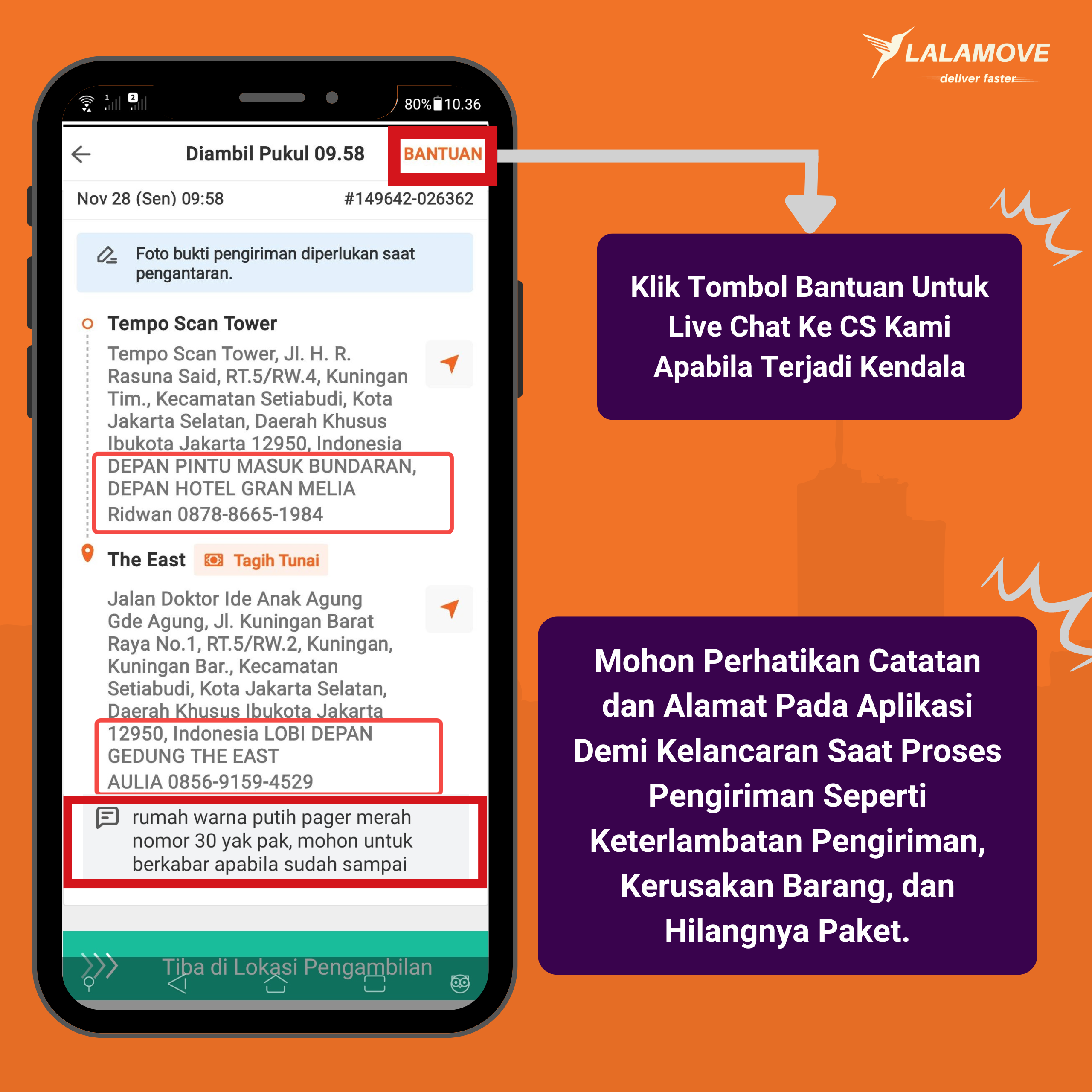 salah pengantaran barang hilang
