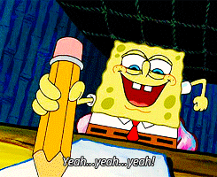 spongebob writing