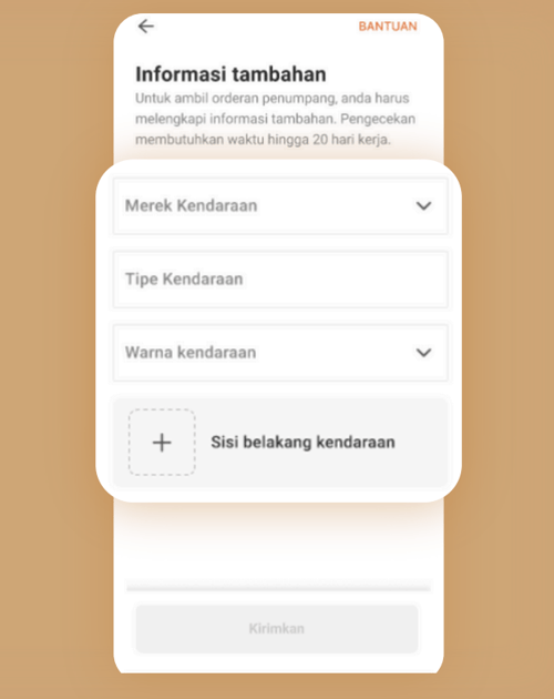 Isi data kendaraan